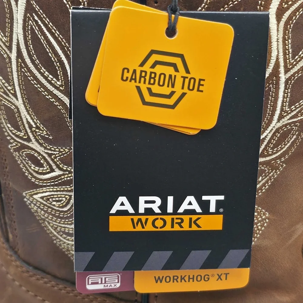 Ariat WorkHog XT Phoenix Carbon Toe Pull On Work Boots Men's 9.5 EE Brown NWT